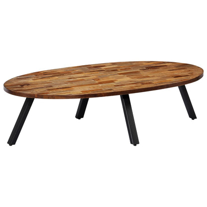 Couchtisch Recyceltes Massivholz Teak Oval 120 x 60 x 30 cm