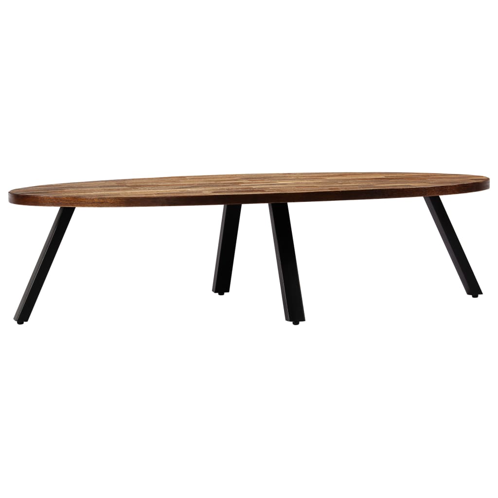 Couchtisch Recyceltes Massivholz Teak Oval 120 x 60 x 30 cm