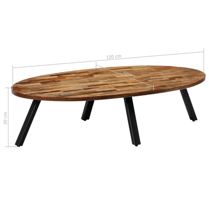 Couchtisch Recyceltes Massivholz Teak Oval 120 x 60 x 30 cm