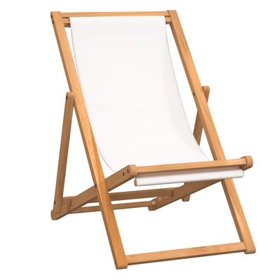 Liegestuhl Teak 56x105x96 cm Creme