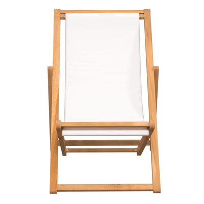 Liegestuhl Teak 56x105x96 cm Creme