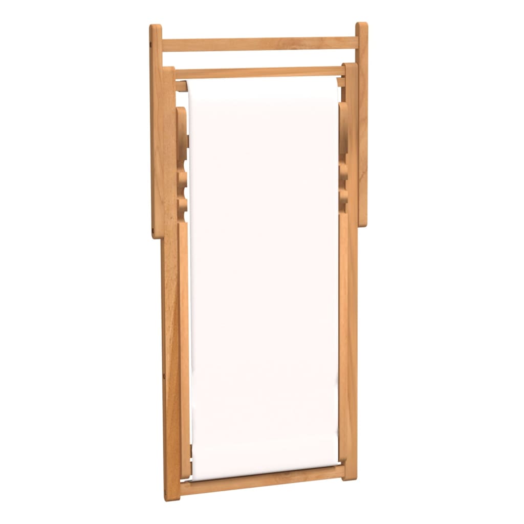 Liegestuhl Teak 56x105x96 cm Creme