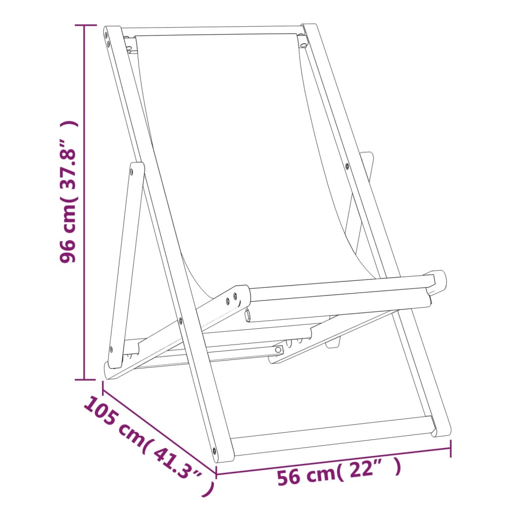 Liegestuhl Teak 56x105x96 cm Creme