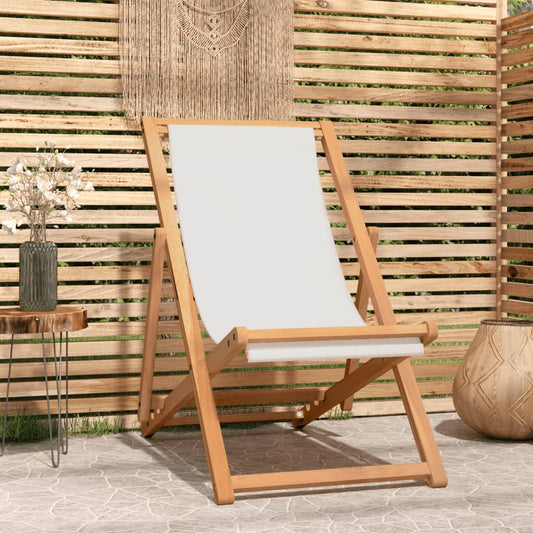 Liegestuhl Teak 56x105x96 cm Creme