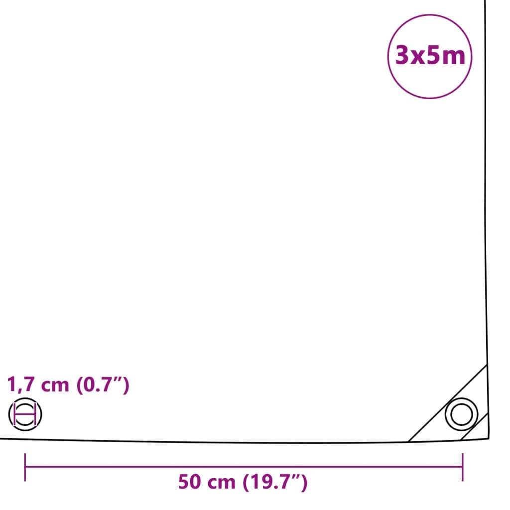 Abdeckplane 650 g/m² 3x5 m Blau