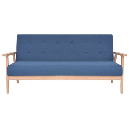 Sofagarnitur 3-tlg. Stoff Blau