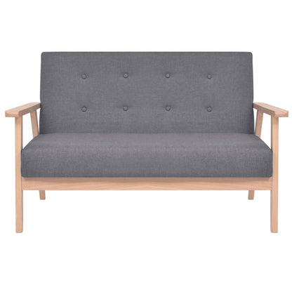 Sofa-Set 2-tlg. Stoff Dunkelgrau