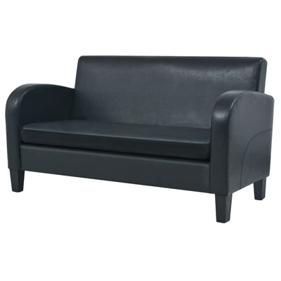 2-Sitzer-Sofa Kunstleder Schwarz