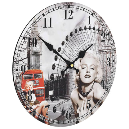 Wanduhr Vintage Marilyn Monroe 30 cm