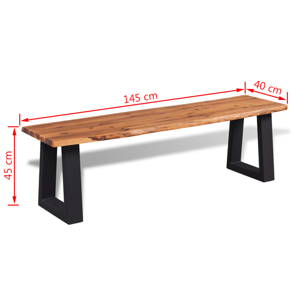 Sitzbank Akazienholz Massiv 145 cm