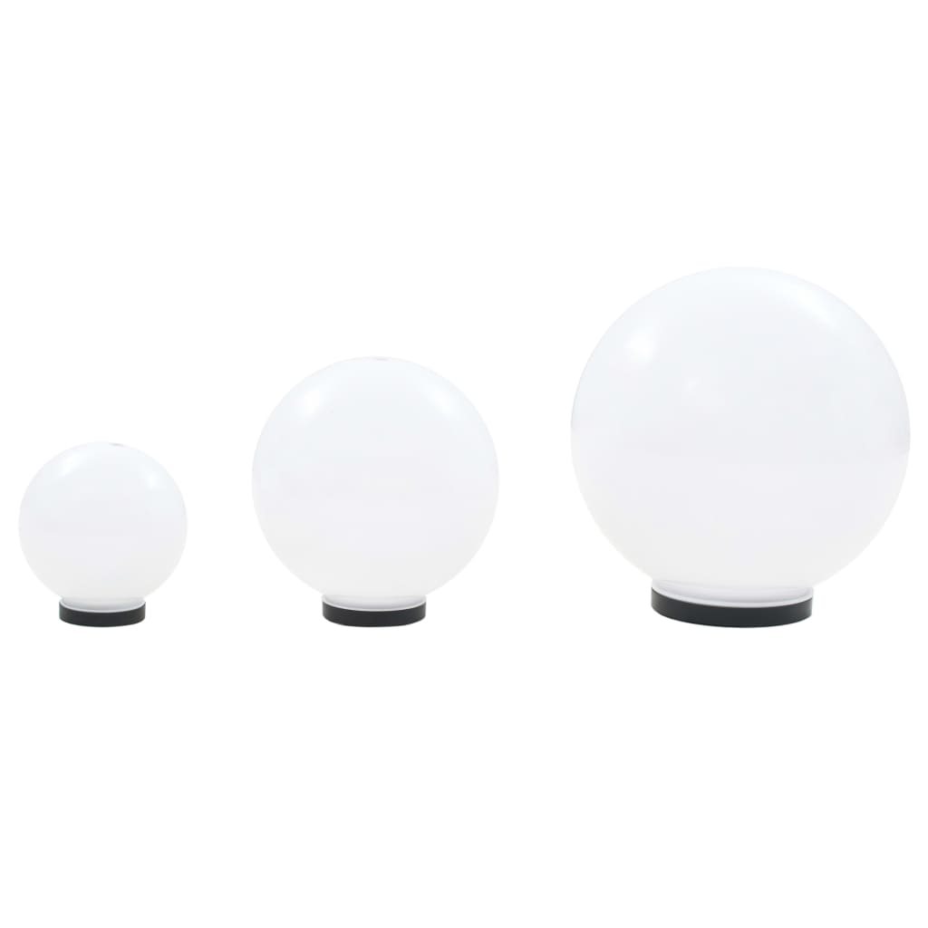 LED-Gartenleuchten-Set 3-tlg. Kugelförmig 20/30/40 cm PMMA