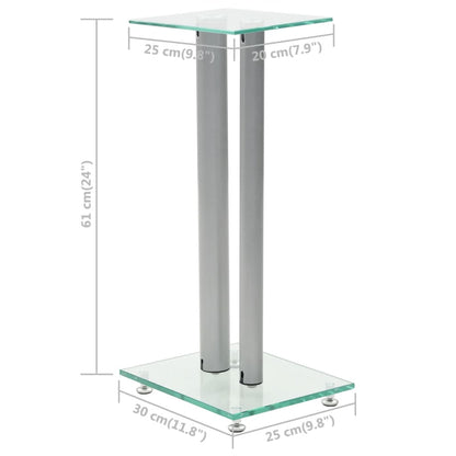 Lautsprecherständer Säulen-Design 2 Stk. Hartglas Silbern