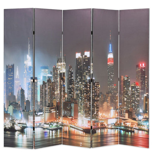 Raumteiler klappbar 200 x 170 cm New York bei Nacht