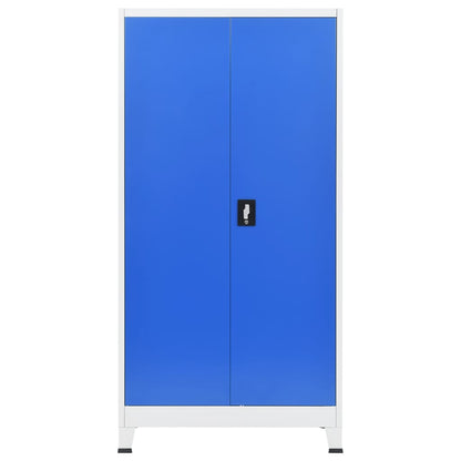 Büroschrank Metall 90 x 40 x 180 cm Grau und Blau