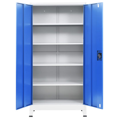 Büroschrank Metall 90 x 40 x 180 cm Grau und Blau