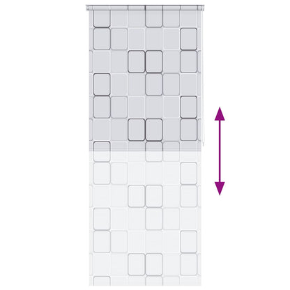 Tenda a rullo per doccia 120x240 cm motivo quadrato