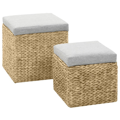 Ottoman-Set 2 Stk. Seegras Grau