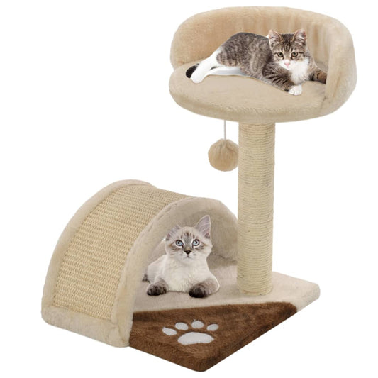 Katzen-Kratzbaum Sisal 40 cm Beige und Braun