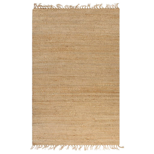 Handgewebter Teppich Jute 120 x 180 cm Natur