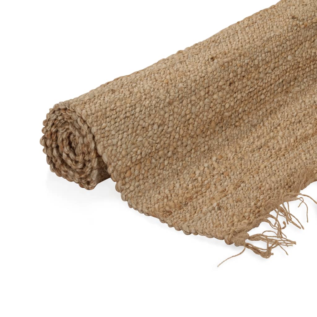 Handgewebter Teppich Jute 120 x 180 cm Natur