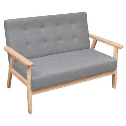 Sofa-Set 2-tlg. Stoff Hellgrau