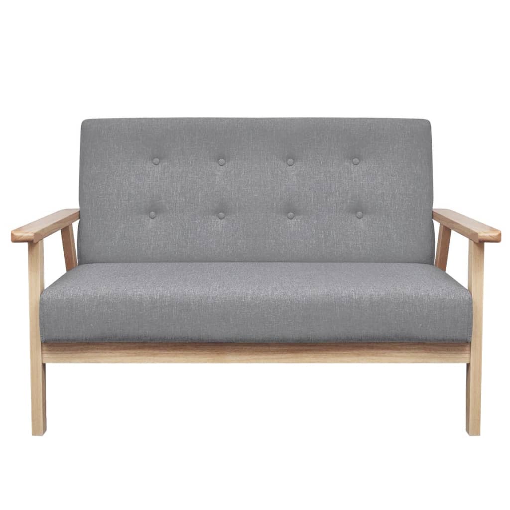 Sofa-Set 2-tlg. Stoff Hellgrau