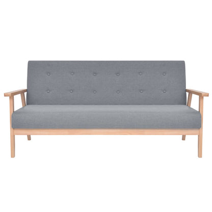 Sofa-Set 2-tlg. Stoff Hellgrau