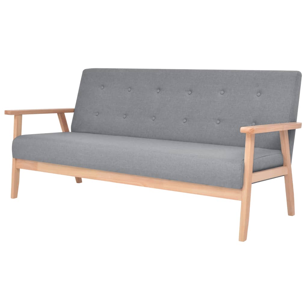 Sofa-Set 2-tlg. Stoff Hellgrau