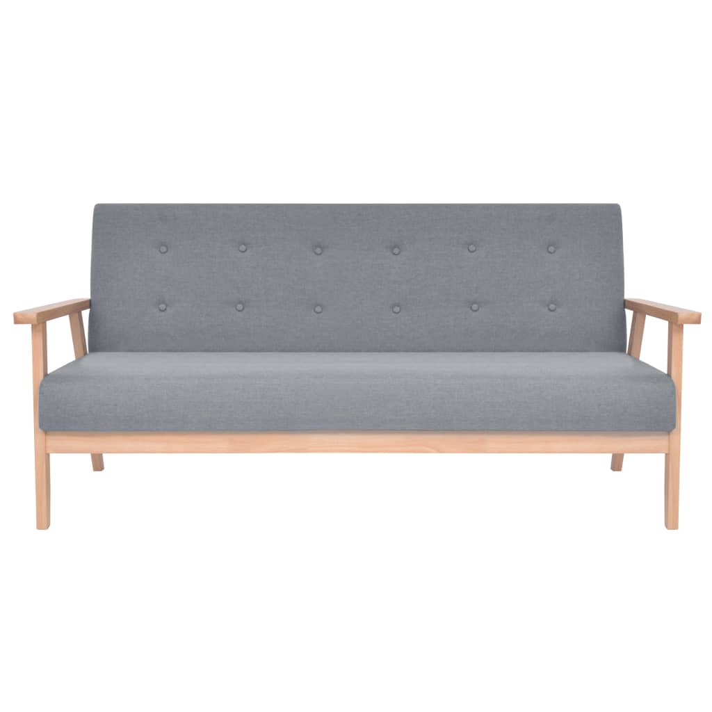 Sofa-Set 2-tlg. Stoff Hellgrau