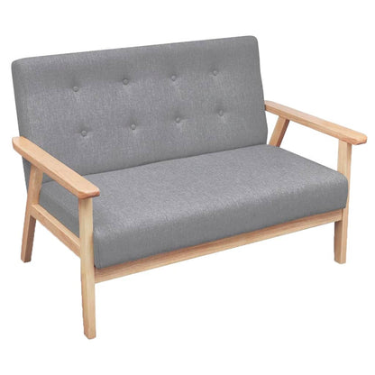 Sofa-Set 3-tlg. Stoff Hellgrau