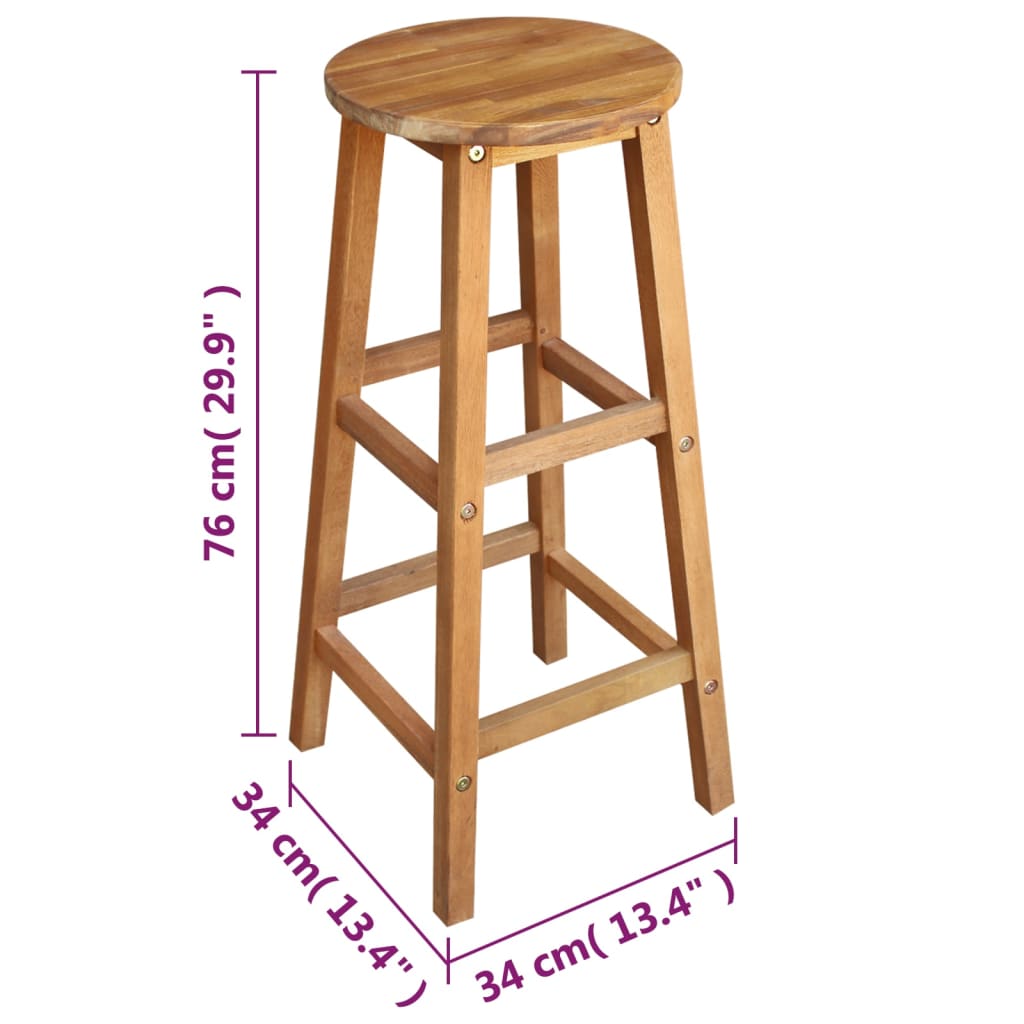 Bartisch und Hocker-Set 7-tlg. Akazienholz Massiv