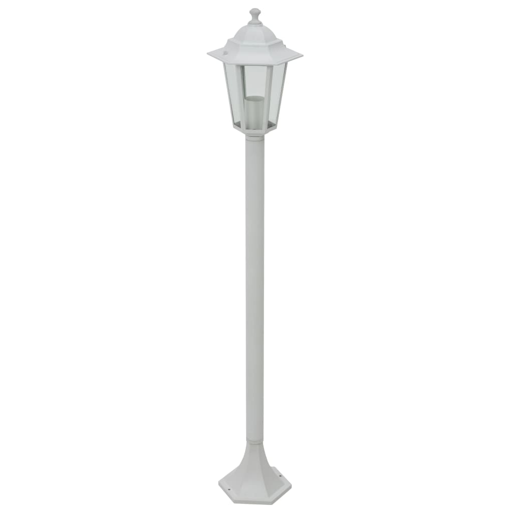 Garten-Pollerleuchte 6 Stk. E27 110 cm Aluminium Weiß