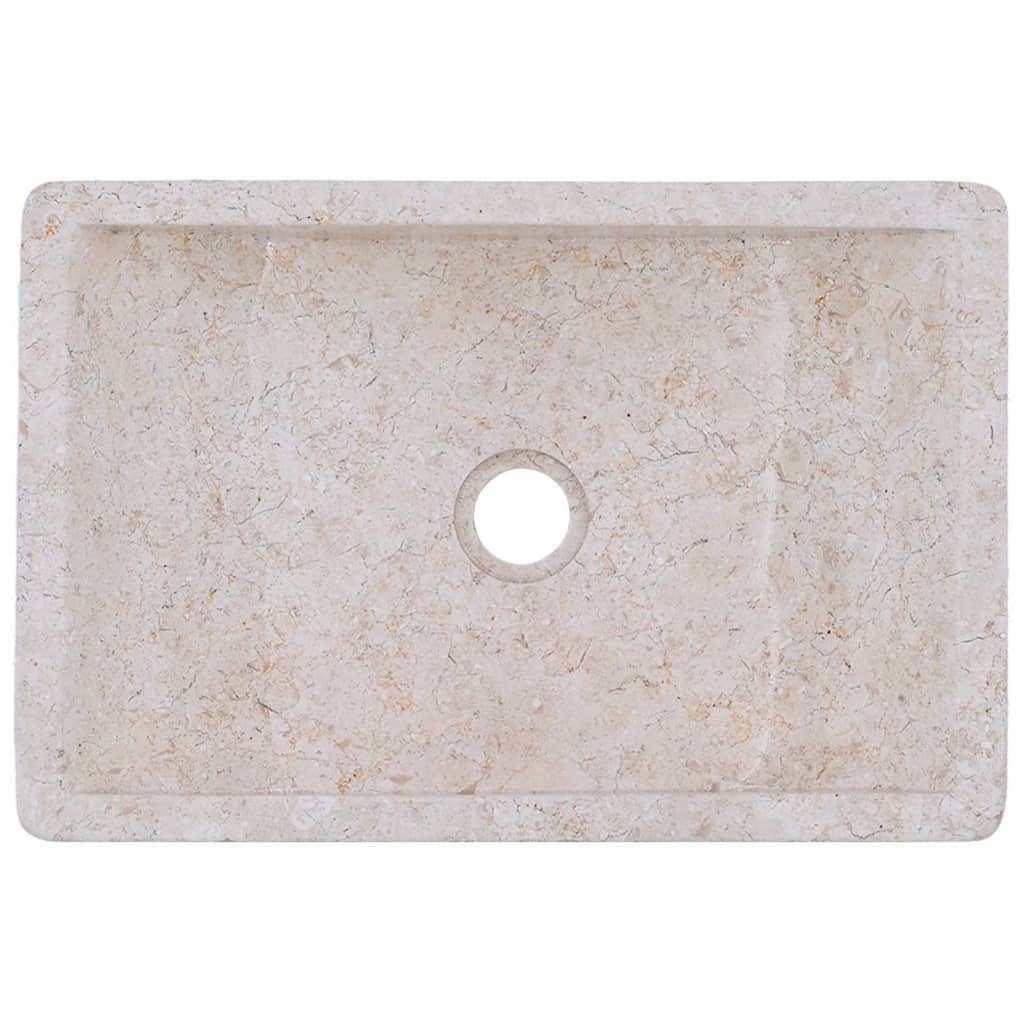 Waschbecken 45x30x12 cm Marmor Hochglanz-Creme