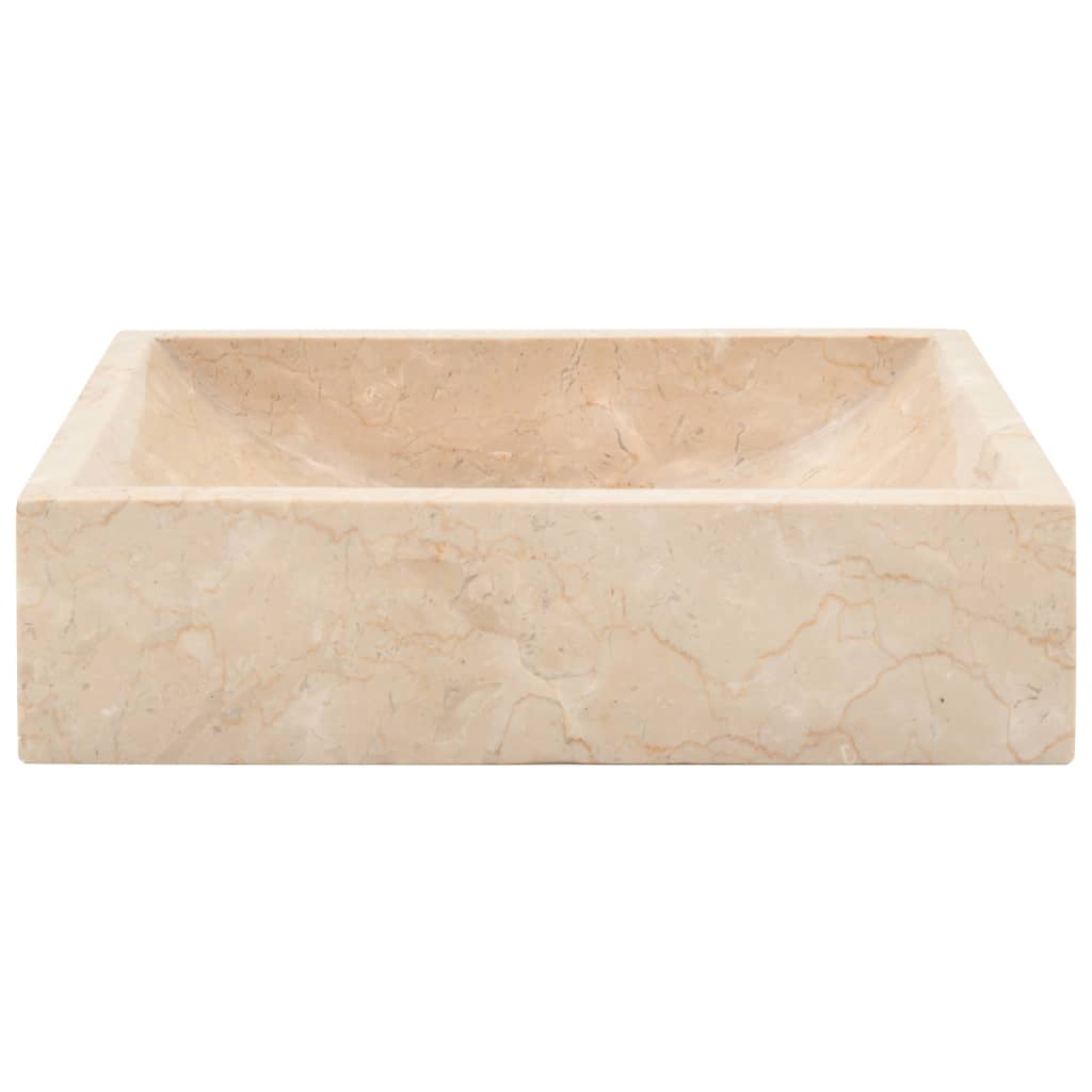 Waschbecken 45x30x12 cm Marmor Hochglanz-Creme