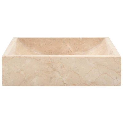 Waschbecken 45x30x12 cm Marmor Hochglanz-Creme