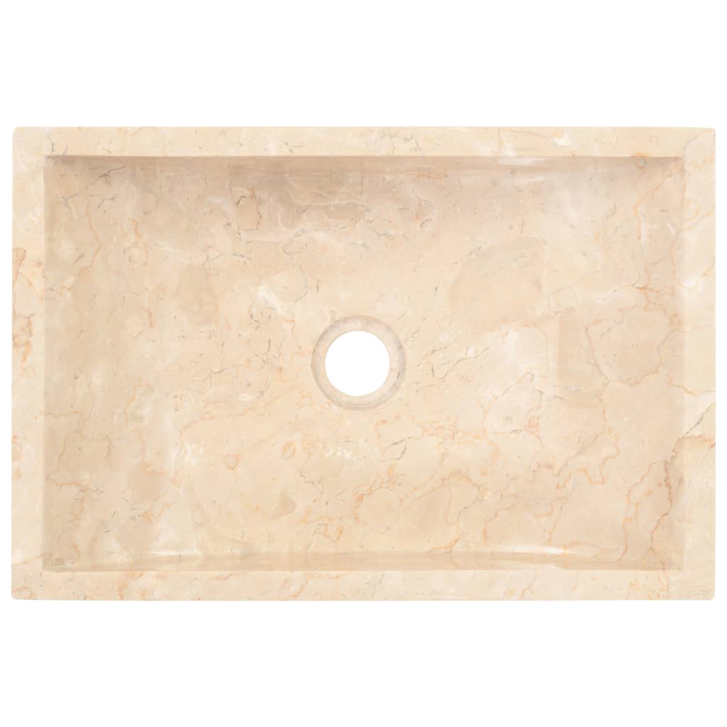 Waschbecken 45x30x12 cm Marmor Hochglanz-Creme