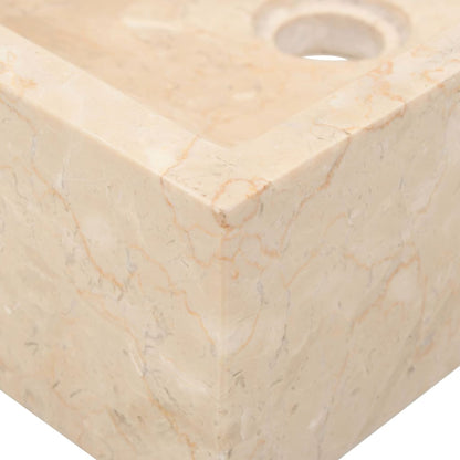 Waschbecken 45x30x12 cm Marmor Hochglanz-Creme