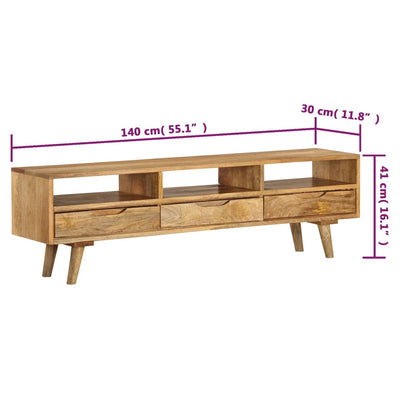 TV-Schrank Massivholz Mango 140x30x41 cm