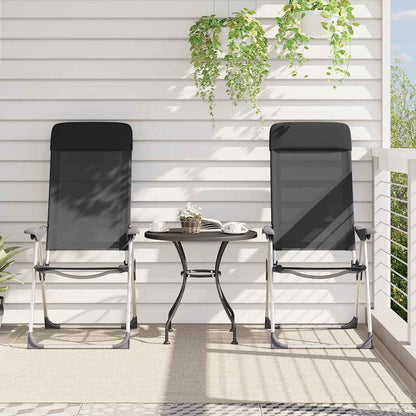 Klappbare Campingstühle 2 Stk. Aluminium Schwarz