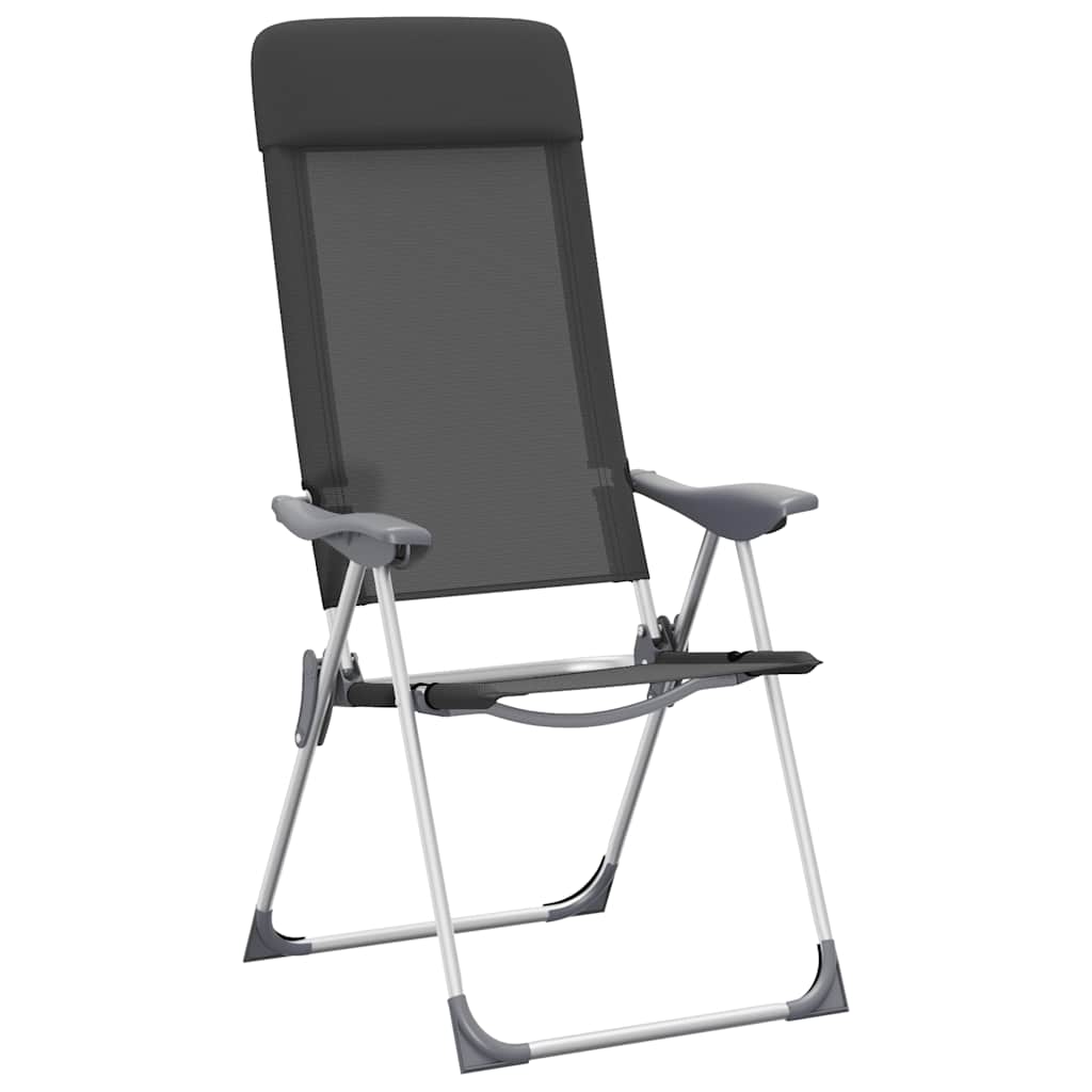 Klappbare Campingstühle 2 Stk. Aluminium Schwarz