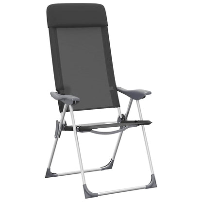 Klappbare Campingstühle 2 Stk. Aluminium Schwarz