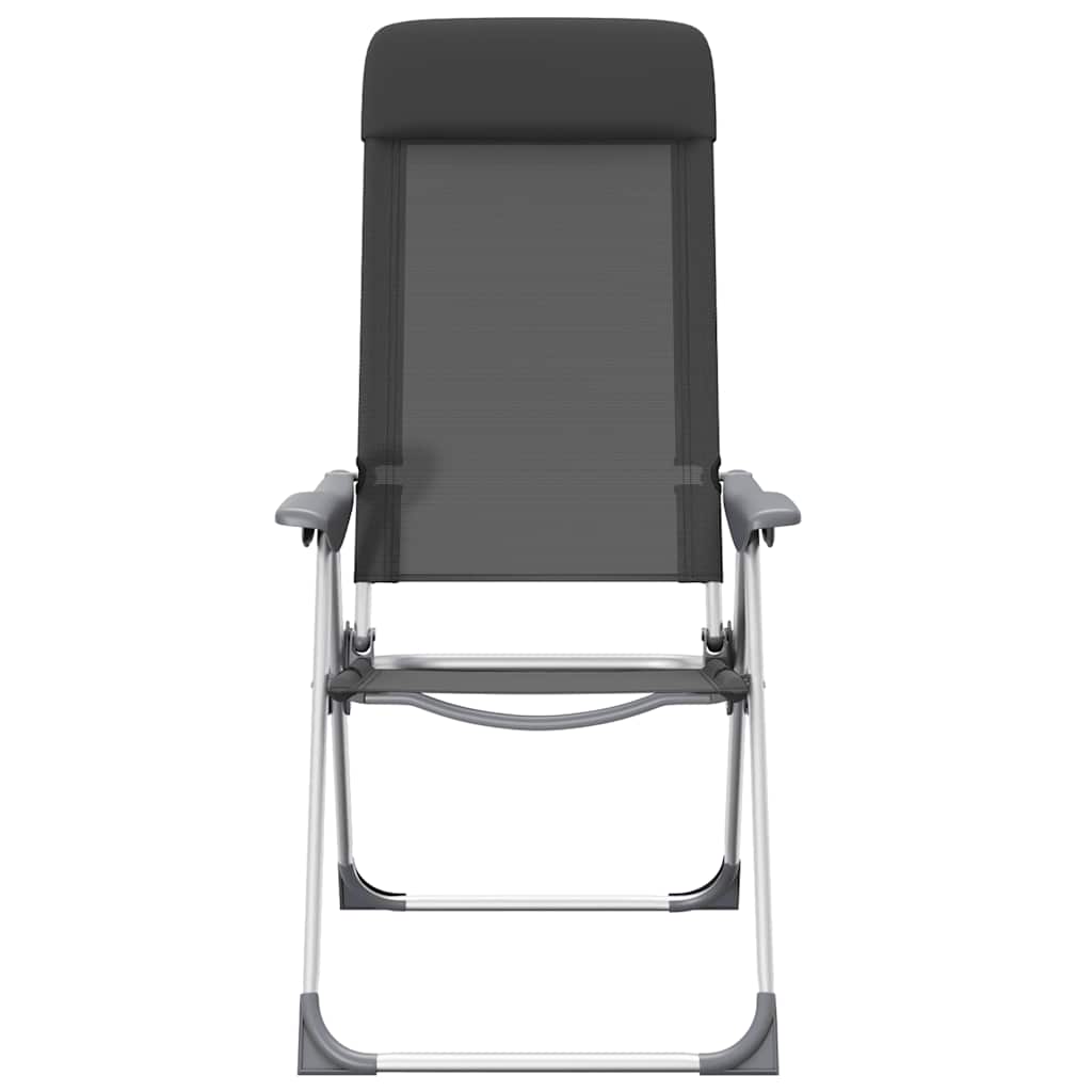 Klappbare Campingstühle 2 Stk. Aluminium Schwarz