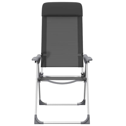 Klappbare Campingstühle 2 Stk. Aluminium Schwarz