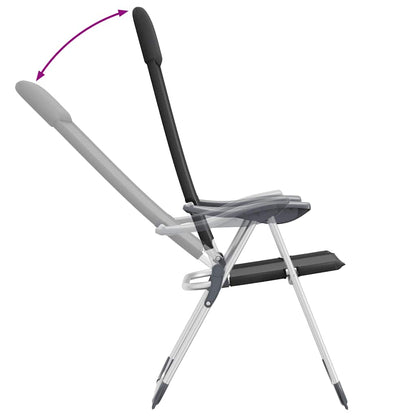 Klappbare Campingstühle 2 Stk. Aluminium Schwarz