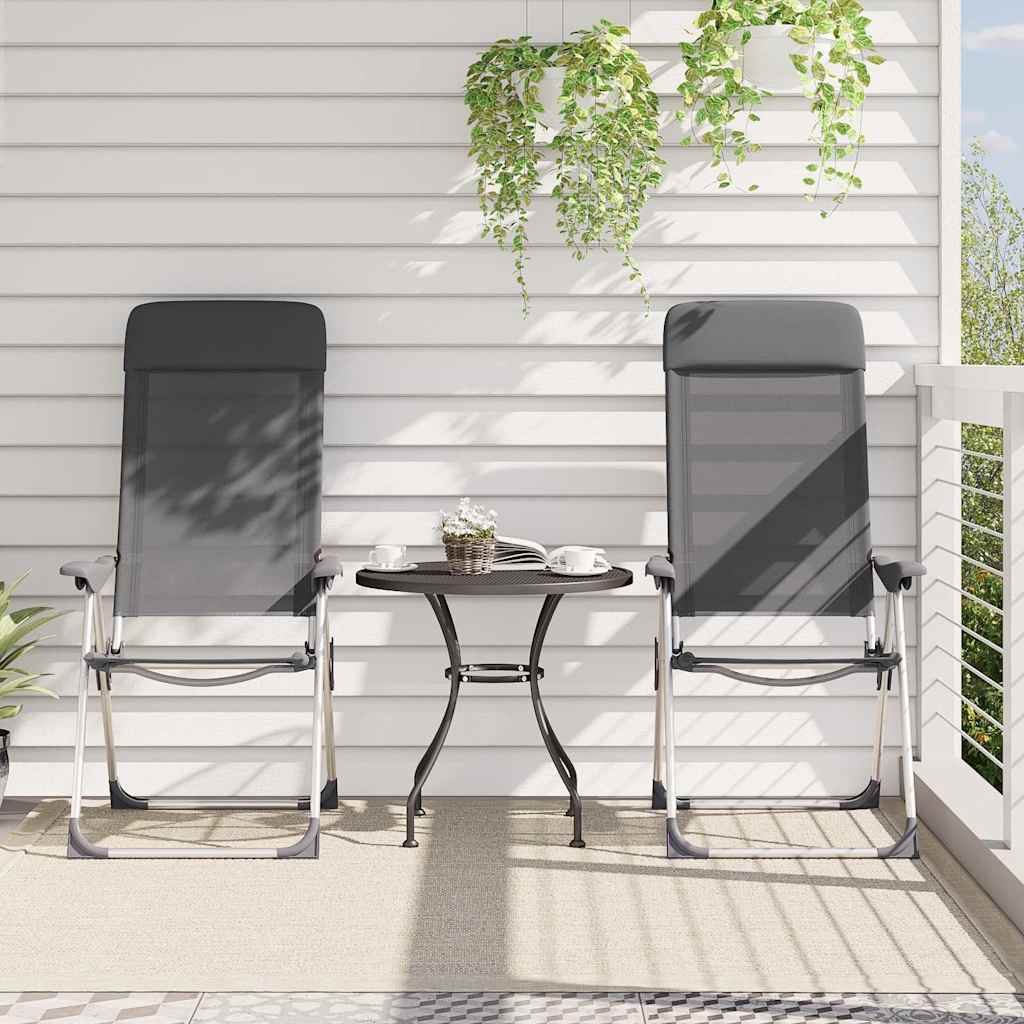 Klappbare Campingstühle 4 Stk. Grau Aluminium