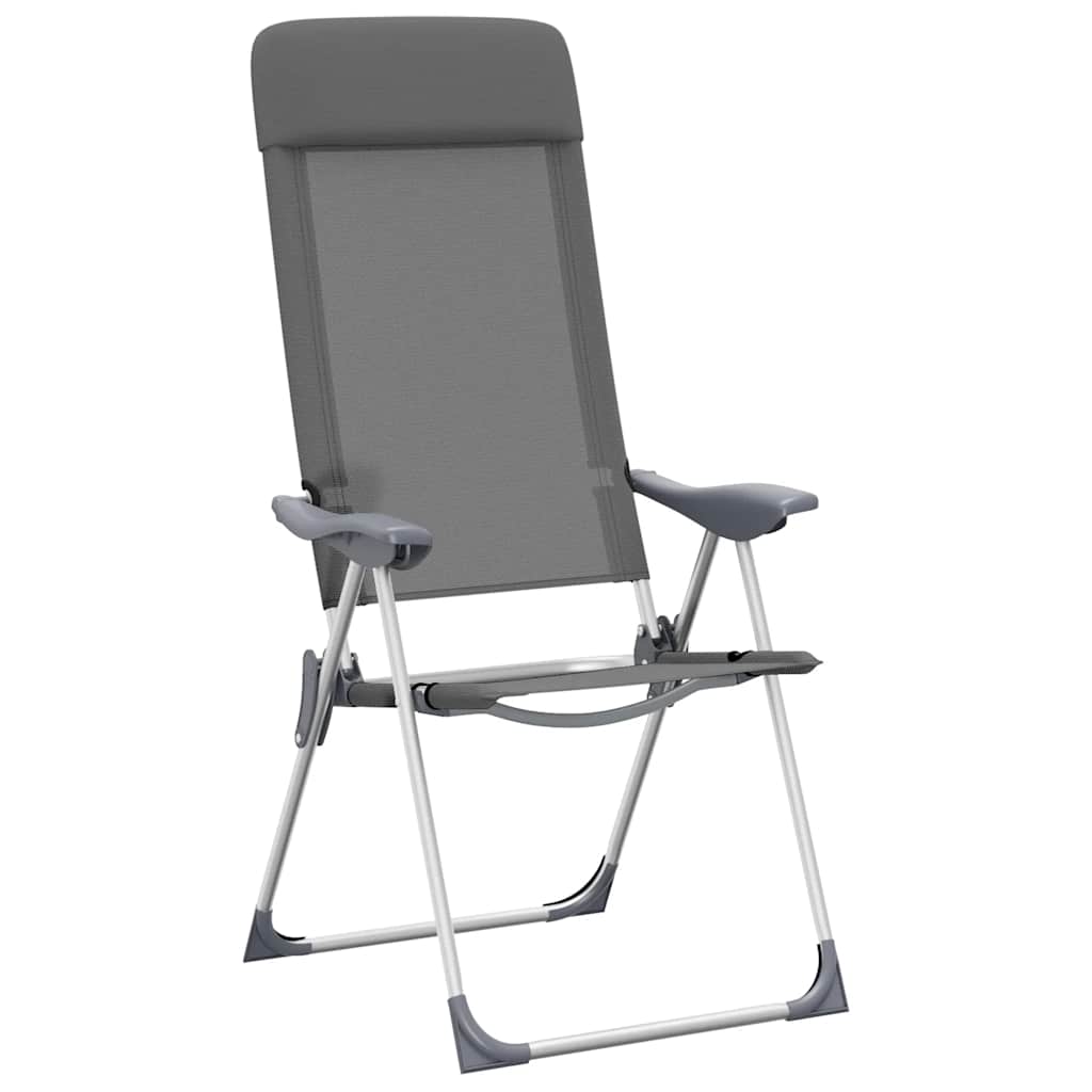 Klappbare Campingstühle 4 Stk. Grau Aluminium