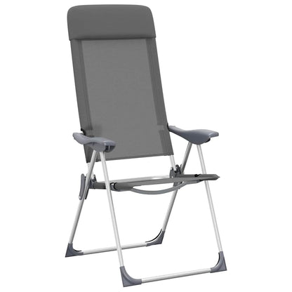 Klappbare Campingstühle 4 Stk. Grau Aluminium