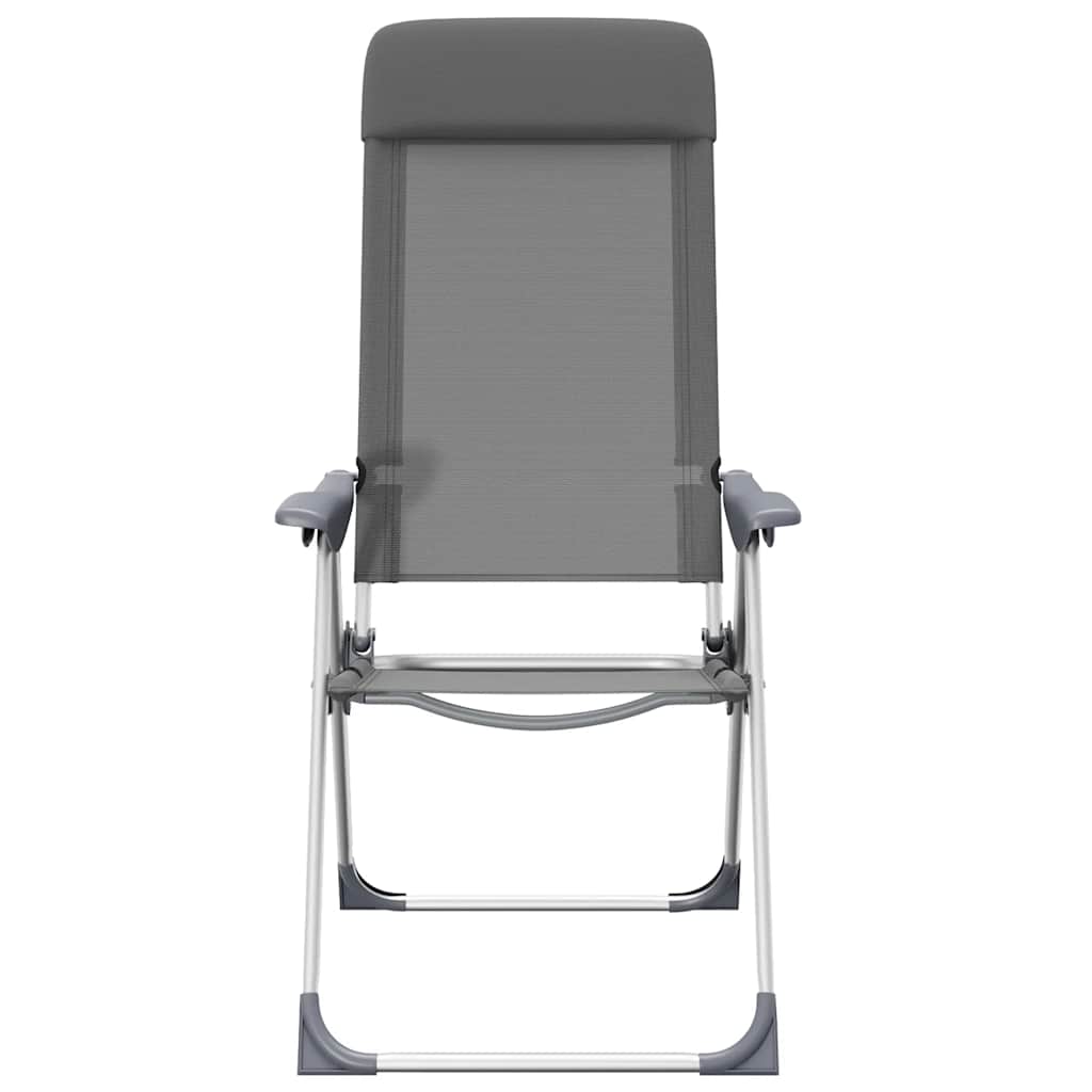 Klappbare Campingstühle 4 Stk. Grau Aluminium