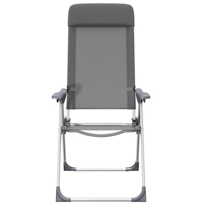Klappbare Campingstühle 4 Stk. Grau Aluminium