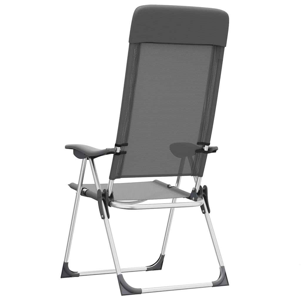 Klappbare Campingstühle 4 Stk. Grau Aluminium